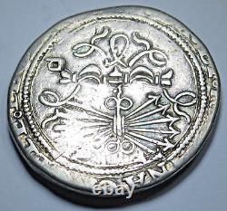 1400s-1500s ExMount Ferdinand Isabella 4 Reales Spanish Silver Columbus Cob Coin