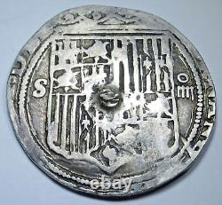 1400s-1500s ExMount Ferdinand Isabella 4 Reales Spanish Silver Columbus Cob Coin