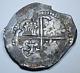1500's-1600's Rotated Lion Mint Error Spanish Silver 4 Reales Pirate Cob Coin