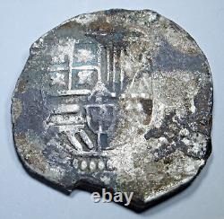 1500's-1600's Rotated Lion Mint Error Spanish Silver 4 Reales Pirate Cob Coin