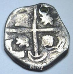 1500's-1600's Spanish Bolivia Silver 1 Reales Colonial Pirate Treasure Cob Coin