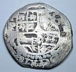 1500's-1600's Spanish Bolivia Silver 2 Reales Colonial Pirate Treasure Cob Coin