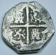 1500's-1600's Spanish Seville B Silver 4 Reales Antique Colonial Pirate Cob Coin