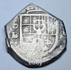 1500's-1600's Spanish Silver 1 Reales Genuine Colonial Pirate Treasure Cob Coin