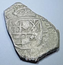 1500's-1600's Spanish Silver 2 Reales Genuine Pirate Treasure Cob Cross 2R Coin