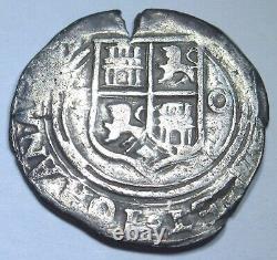 1500's Carlos & Johanna Mexico Silver 1 Reales Antique Colonial Pirate Cob Coin
