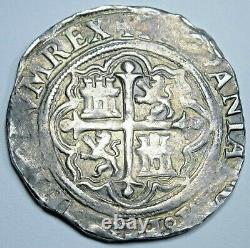 1500's Mexico Silver 1 Reales Antique Philip II Spanish Colonial Pirate Cob Coin