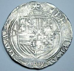 1500's Mexico Silver 1 Reales Antique Philip II Spanish Colonial Pirate Cob Coin