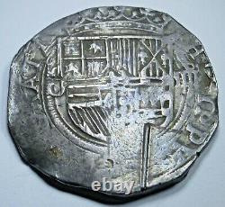 1500's Mexico Silver 4 Reales Antique Philip II Spanish Colonial Pirate Cob Coin