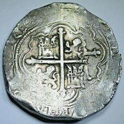1500's Mexico Silver 8 Reales Philip II Antique Spanish Colonial Pirate Cob Coin