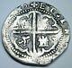 1500's P B Philip II Spanish Bolivia Silver 2 Reales Colonial Pirate Cob Coin