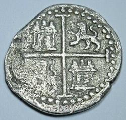 1500's P-D Peru Philip II Silver 1/2 Reales Diego De La Torre Spanish Cob Coin
