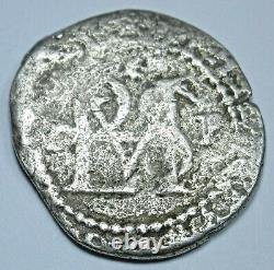1500's P-D Peru Philip II Silver 1/2 Reales Diego De La Torre Spanish Cob Coin
