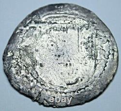 1500's P-R Rincon Bolivia Silver 1 Reales Shipwreck Spanish Colonial Cob Coin