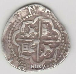 1500's P o D Peru Philip II Silver 2 Reales Diego De La Torre Spanish Cob Coin
