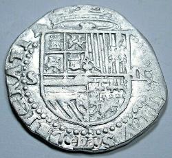 1500's Philip II Kempen Hoard Spanish Silver 2 Reales Colonial Pirate Cob Coin
