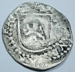1500's Philip II Potosi R (Rincon) 1/4 Reales Spanish Bolivia Colonial Cob Coin