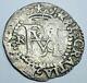 1500's Philip II Potosi R Spanish Silver 1/2 Reales VF Antique Pirate Cob Coin