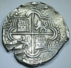 1500's Philip II Spanish Bolivia Silver 8 Reales Potosi Colonial Dollar Cob Coin