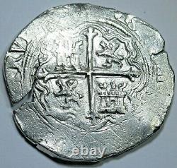 1500's Philip II Spanish Mexico Silver 2 Reales Antique Colonial Pirate Cob Coin