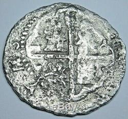 1500's Shipwreck Spanish Silver 1 Reales Old Antique Colonial Pirate Cob Coin
