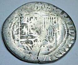 1500's Spanish Bolivia Silver 2 Reales Genuine Antique Colonial Pirate Cob Coin