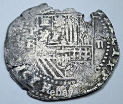 1500's Spanish Bolivia Silver 2 Reales Genuine Colonial Pirate Treasure Cob Coin