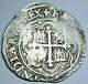 1500's Spanish Mexico Silver 1 Reales Antique Philip II Colonial Pirate Cob Coin