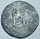 1500's Spanish Mexico Silver 1 Reales Carlos & Johanna Antique Colonial Cob Coin
