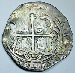 1500's Spanish Mexico Silver 2 Reales Two Real Antique Colonial Pirate Cob Coin