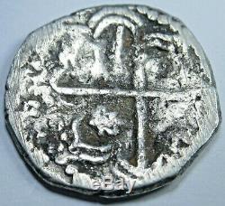 1500's Spanish Potosi B Silver 1 Reales Cob Piece of 8 Real Pirate Treasure Coin