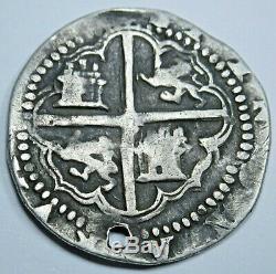 1500's Spanish Silver 1 Reales Piece of 8 Real Antique Colonial Cob Pirate Coin