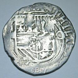 1500's Spanish Silver 1 Reales Piece of 8 Real Colonial Antique Pirate Cob Coin