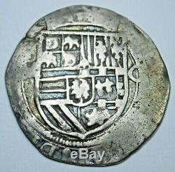 1500's Spanish Silver 1 Reales Piece of 8 Real Colonial Pirate Treasure Cob Coin