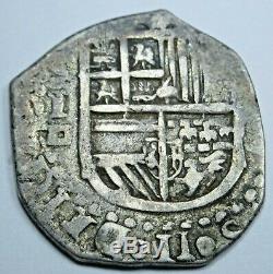 1500's Spanish Silver 1 Reales Piece of 8 Real Colonial Pirate Treasure Cob Coin