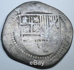 1500's Spanish Silver 2 Reales Piece of 8 Cob Real Colonial Pirate Treasure Coin