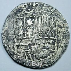1500's Spanish Silver 2 Reales Piece of 8 Real Colonial Pirate Treasure Cob Coin