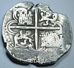 1500's Spanish Silver 4 Reales Philip II 16th Century Colonial Pirate Cob Coin