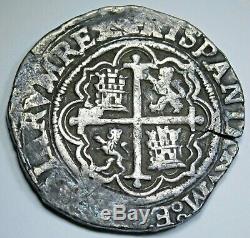 1500's Spanish Silver 4 Reales Philip II 16th Century Colonial Pirate Cob Coin