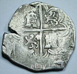 1500's Spanish Silver 4 Reales Piece of 8 Real Colonial Pirate Cob Treasure Coin