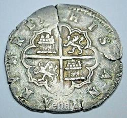 1500's Toledo Spanish Silver 1 Reales Antique Colonial Pirate Treasure Cob Coin