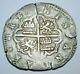 1500's Toledo Spanish Silver 1 Reales Antique Colonial Pirate Treasure Cob Coin