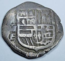 1500s OmF Spanish Mexico Silver 1 Reales Cob Piece of 8 Real Antique Pirate Coin