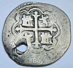 1500s Philip II Mexico Silver 1 Reales Antique Colonial Pirate Treasure Cob Coin
