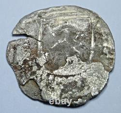 1500s Philip II Potosi Bolivia Silver 1/4 Reales Small Spanish Colonial Cob Coin