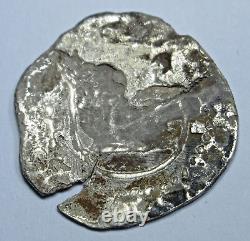 1500s Philip II Potosi Bolivia Silver 1/4 Reales Small Spanish Colonial Cob Coin