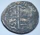 1500s Philip II Spanish Toledo Silver 2 Reales Colonial Pirate Treasure Cob Coin