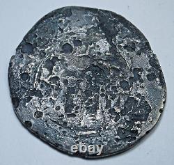 1500s Shipwreck Charles & Joanna Mexico Silver 1 Reales Colonial Pirate Cob Coin