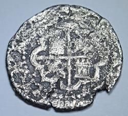 1500s Shipwreck Spanish Bolivia Silver 1 Reales Antique Colonial Pirate Cob Coin