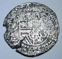 1500s Shipwreck Spanish Bolivia Silver 1 Reales Antique Colonial Pirate Cob Coin